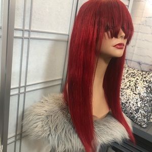 Red Human Hair Wig